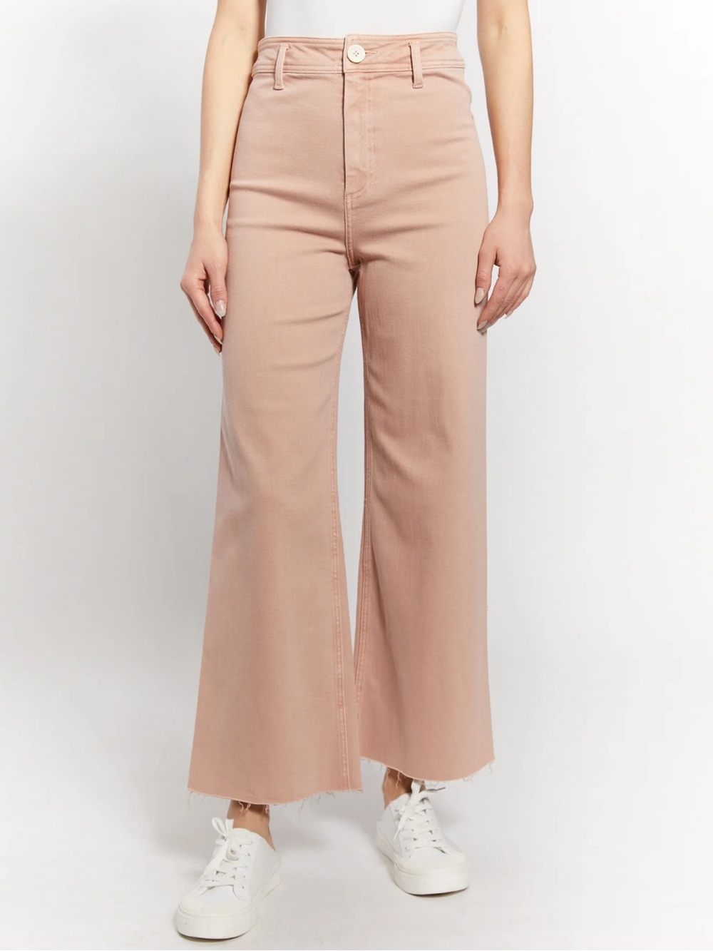 Oat New York High Waist Wide Leg Jeans in Blush Pink